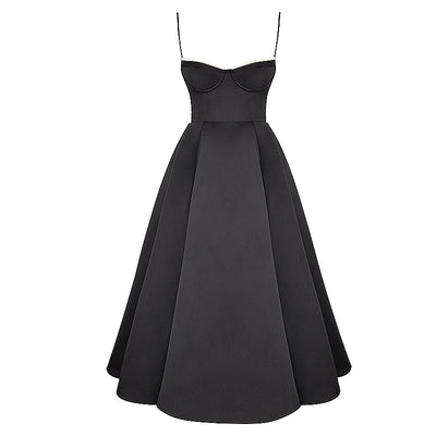 Light Luxury Heavy Industry Slimming Voile Suspender dress
