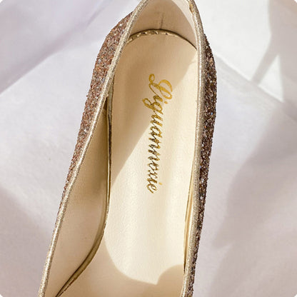 Glittered Stiletto Heel Pumps