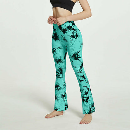 Tie-Dye Printed Pants: Seamless High Waist Fitness Running Leggings for Women