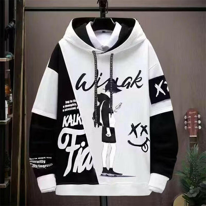 Men's Fashion Casual Printing Hooded Sweater