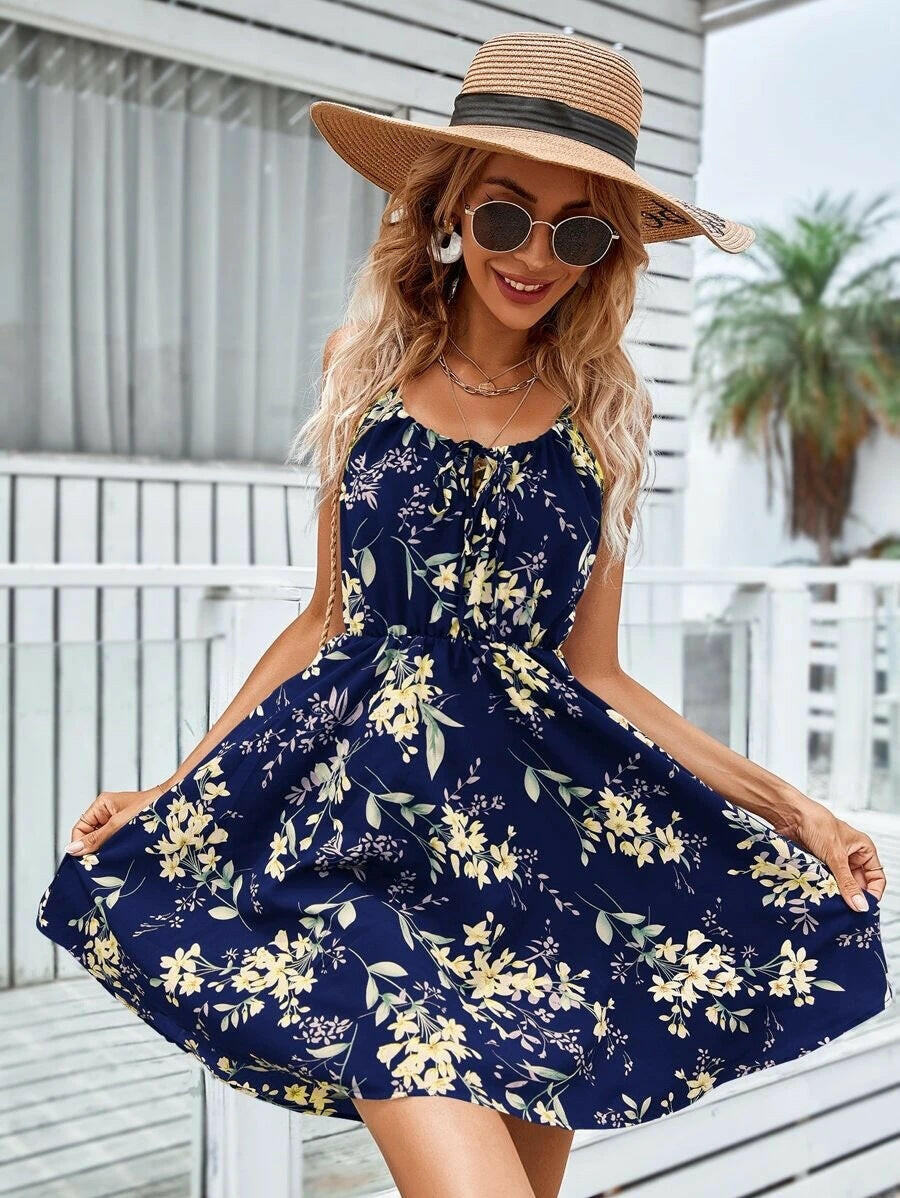 Floral Print Suspender Dress: Summer Style Essential