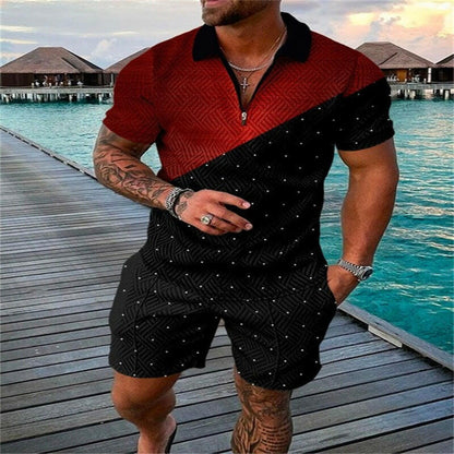 Fashion Short Sleeve Casual Men's Set