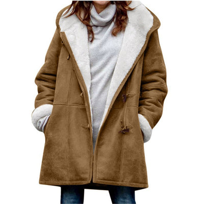 Winter Jackets For Women Sherpa Lined Jacket Duffle Toggle Coat Hooded Fleece