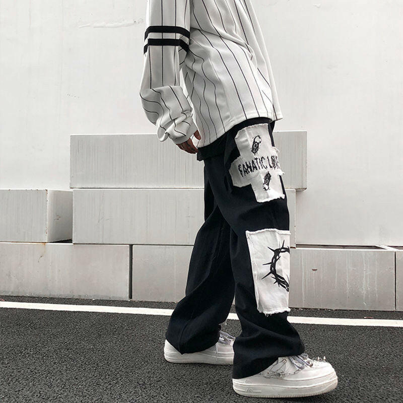 Male Ins Tide High Street Pants - Lazy Wind Style