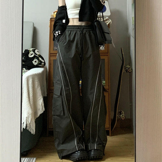 Vintage Cargo Track Pants Women Casual Oversized Sweatpants