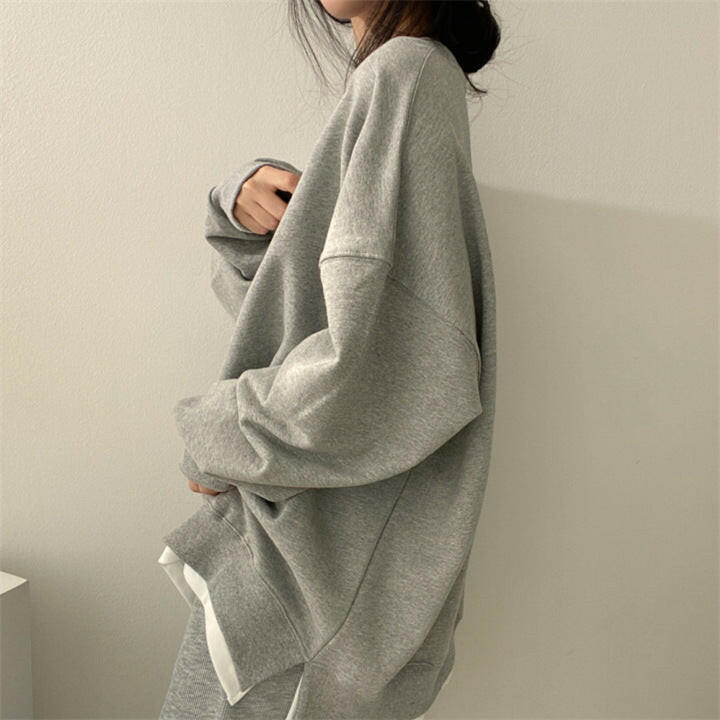 Women's Loose All-matching Fleece-lined Solid Color Hoodie