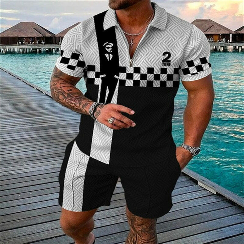 Fashion Short Sleeve Casual Men's Set