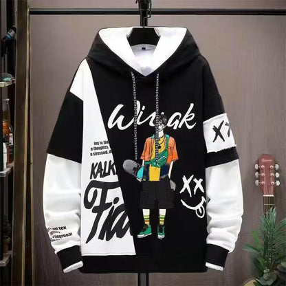 Men's Fashion Casual Printing Hooded Sweater