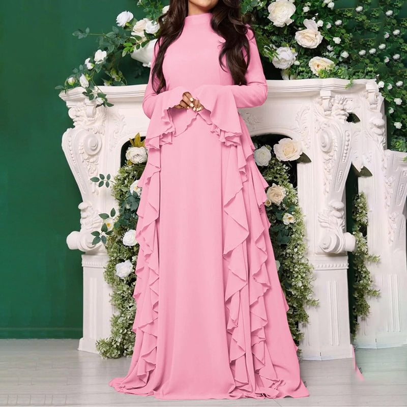 Slim Fit High Waist Bell Sleeve Dresses