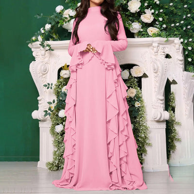 Slim Fit High Waist Bell Sleeve Dresses