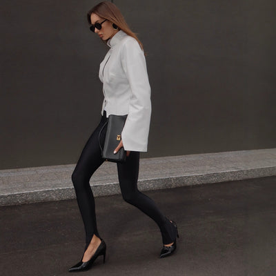 Long Sleeve Solid Color Slim Fit Short Women