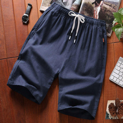 Casual Cotton Five-point Pants Solid Color Beach Pants Men's Sports Running Fitness Shorts