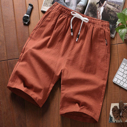 Casual Cotton Five-point Pants Solid Color Beach Pants Men's Sports Running Fitness Shorts