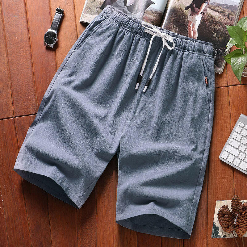 Casual Cotton Five-point Pants Solid Color Beach Pants Men's Sports Running Fitness Shorts