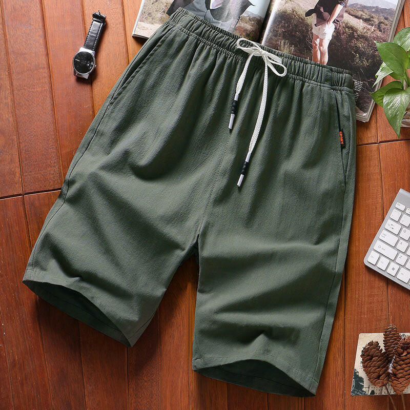 Casual Cotton Five-point Pants Solid Color Beach Pants Men's Sports Running Fitness Shorts