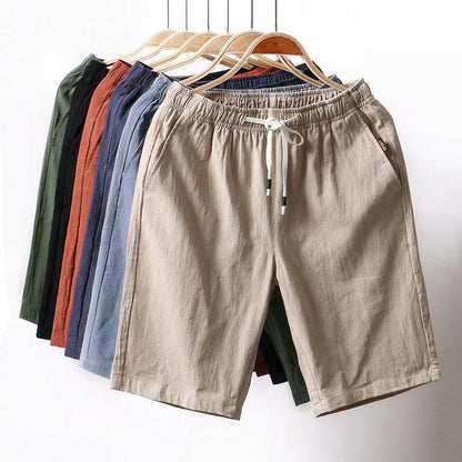 Casual Cotton Five-point Pants Solid Color Beach Pants Men's Sports Running Fitness Shorts