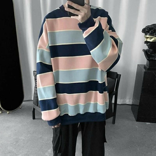 Striped contrast sweatshirt