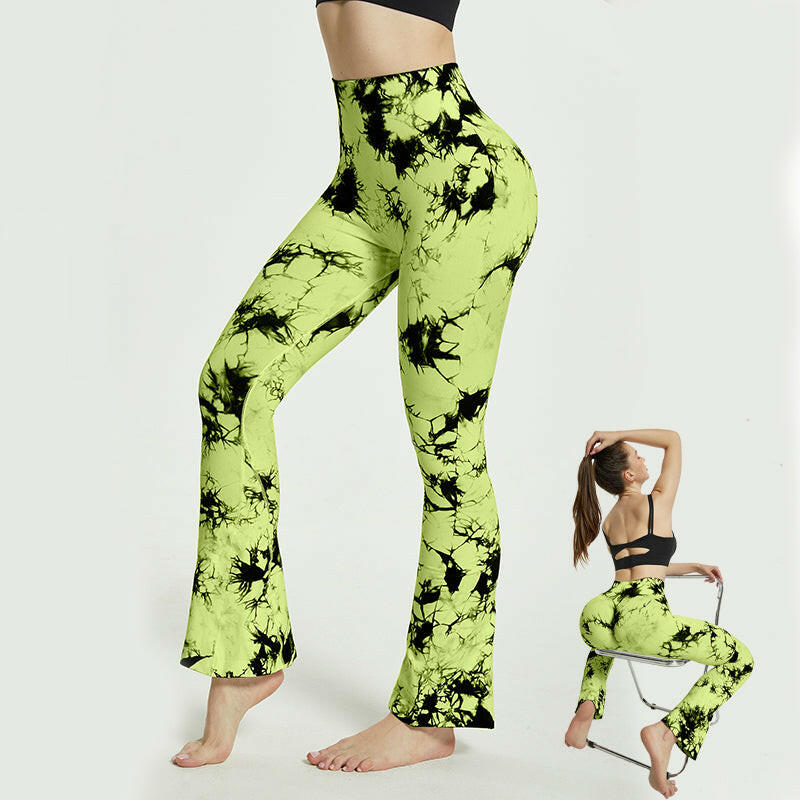 Tie-Dye Printed Pants: Seamless High Waist Fitness Running Leggings for Women