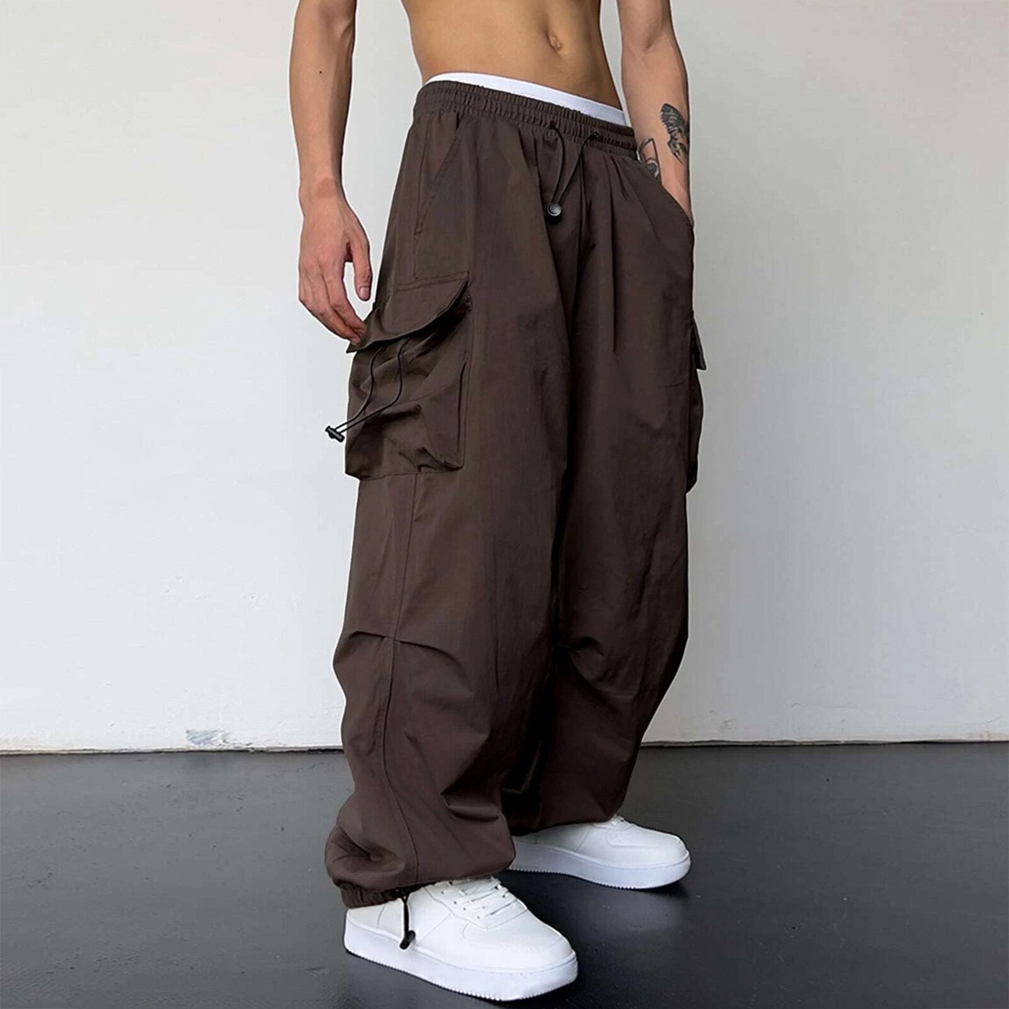 Nylon Quick-Drying Overalls - Men's High Waist Pants