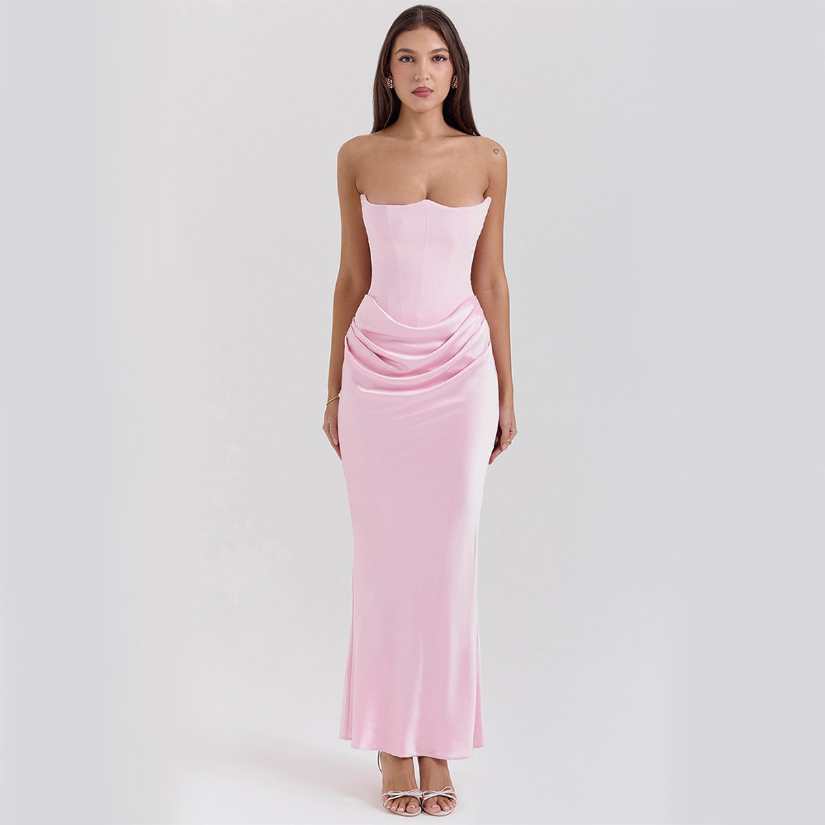 Slim Tube Top Long Dress Sexy Fashion Bandeau Backless Dress