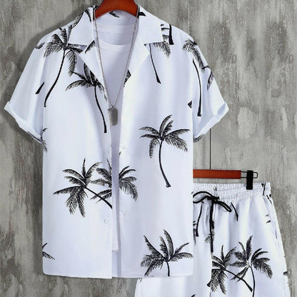 Fashion Casual Men's Short-sleeved Shirt Set