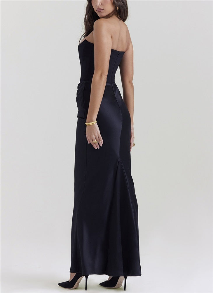 Slim Tube Top Long Dress Sexy Fashion Bandeau Backless Dress