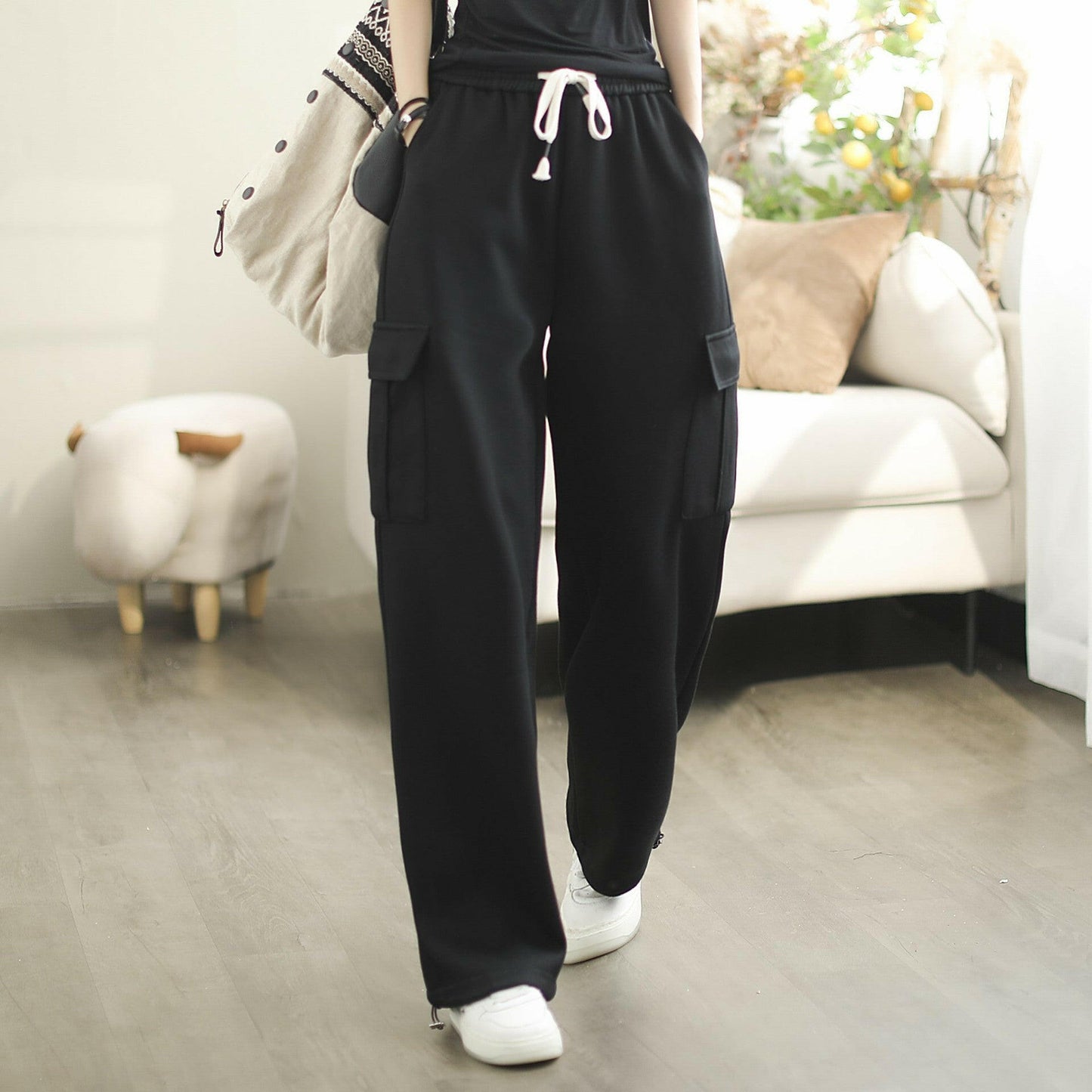 Simple All-match Solid Color Loose Casual Working Pants