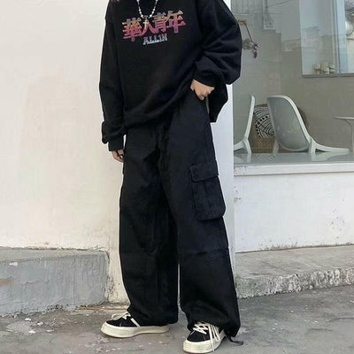 Men's Spliced Overalls Loose Fit And Casual