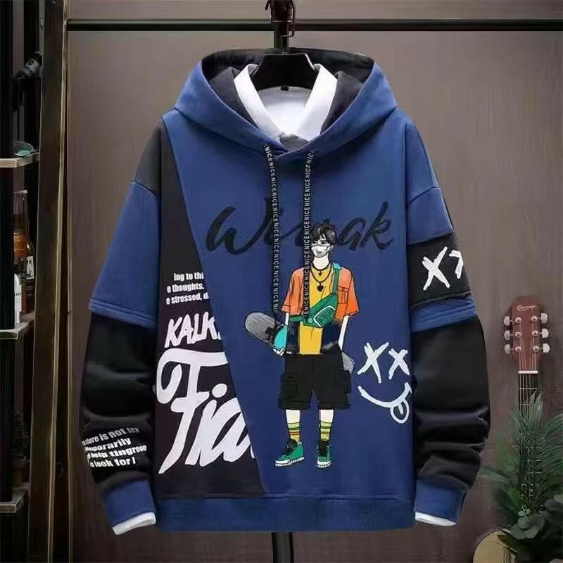 Men's Fashion Casual Printing Hooded Sweater