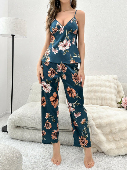 Plunge Cami and Pants Lounge Set