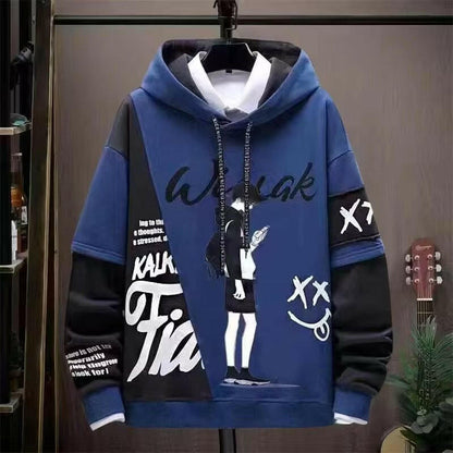 Men's Fashion Casual Printing Hooded Sweater