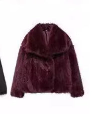 Women’s Warm Plush Lapel Jacket – Winter Outwear