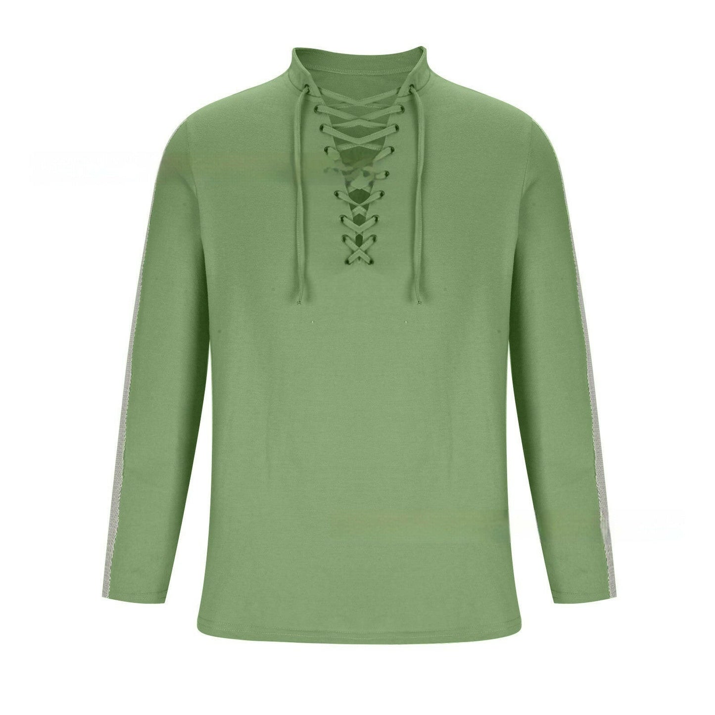 Mesh Long-sleeved Solid Color Collar Top