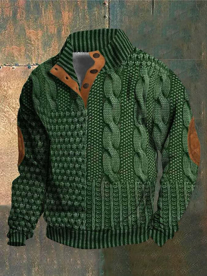 Men's Four-button Long-sleeved Sweater