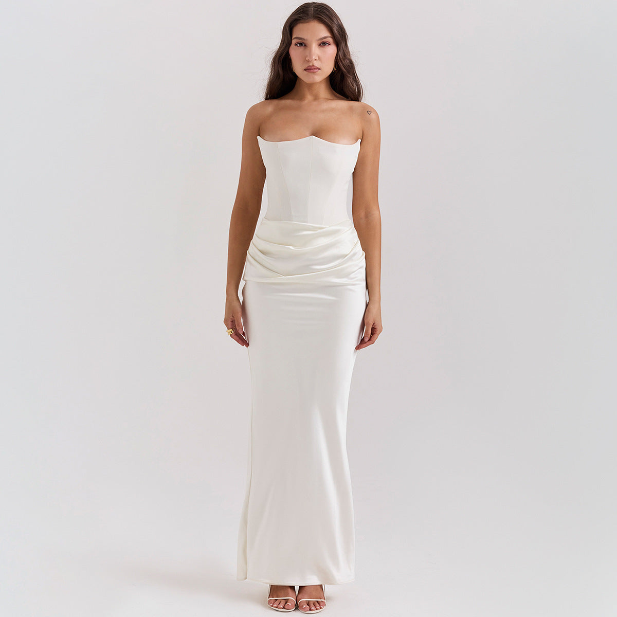 Slim Tube Top Long Dress Sexy Fashion Bandeau Backless Dress