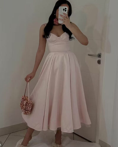 Light Luxury Heavy Industry Slimming Voile Suspender dress