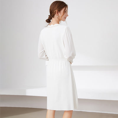 Women's New V-neck Mid-length Chiffon Stitching Skirt Is Sweet