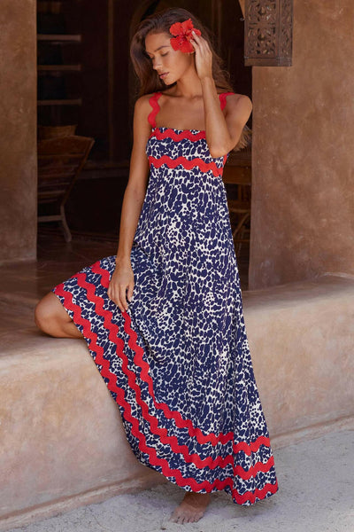 Floral Suspender Maxi Dress: A-Line Beach Fashion for Women