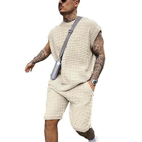 Men's Loose Trendy Short-sleeved Shirt Shorts Two-piece Suit