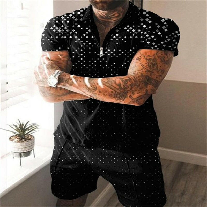 Fashion Short Sleeve Casual Men's Set