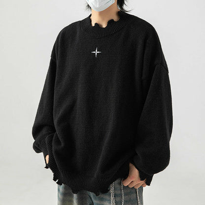 Irregular Raw Hem Sweater Men's And Women's Knitwear