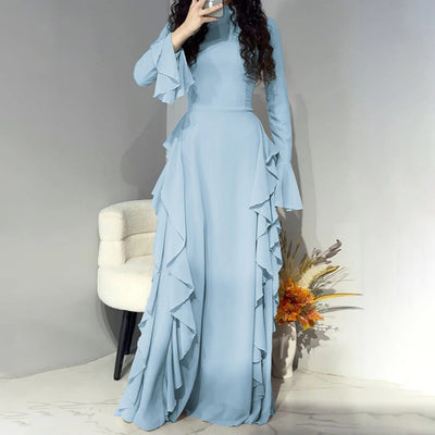 Slim Fit High Waist Bell Sleeve Dresses