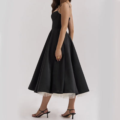 Light Luxury Heavy Industry Slimming Voile Suspender dress