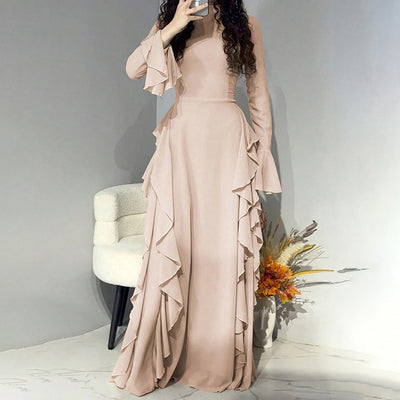Slim Fit High Waist Bell Sleeve Dresses