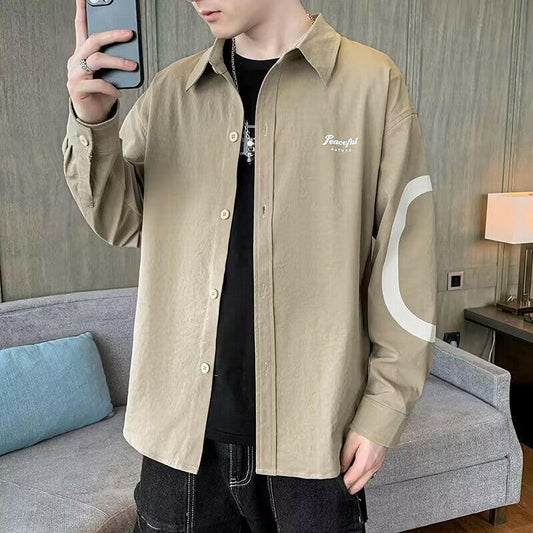 Men's Long-sleeved Shirt Loose Print