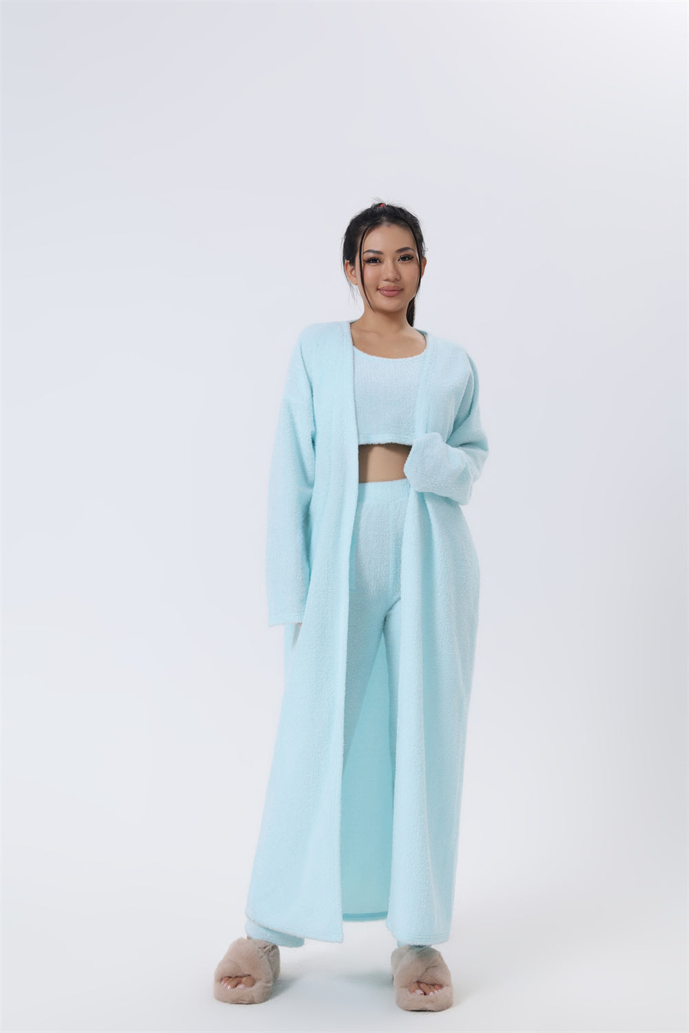 3-Piece Cozy Pajama Lounge Set for Women – Winter Warm Outfit