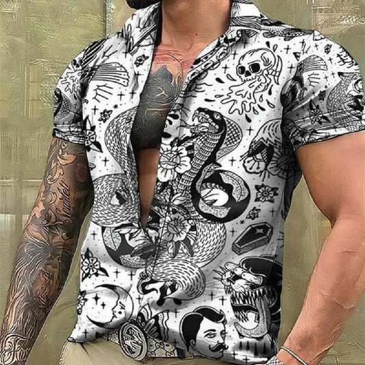 Men's Shirt Summer Graffiti Painting