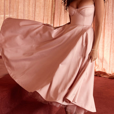 Light Luxury Heavy Industry Slimming Voile Suspender dress