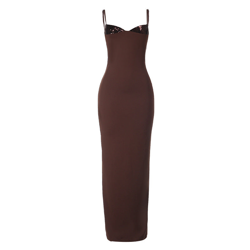 Embroidered Bust Fashionable Slim-fit Dress