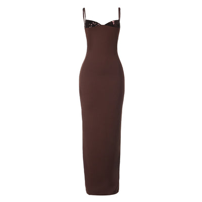 Embroidered Bust Fashionable Slim-fit Dress